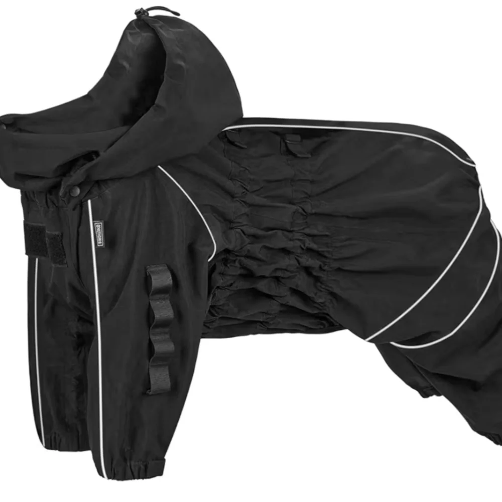 OneTigris Dog Raincoat w/ Removable Hood | Waterproof Reflective 4-Leg Jacket |s